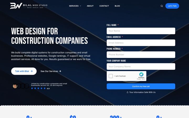 Screenshot of bilalwebstudio.co.uk