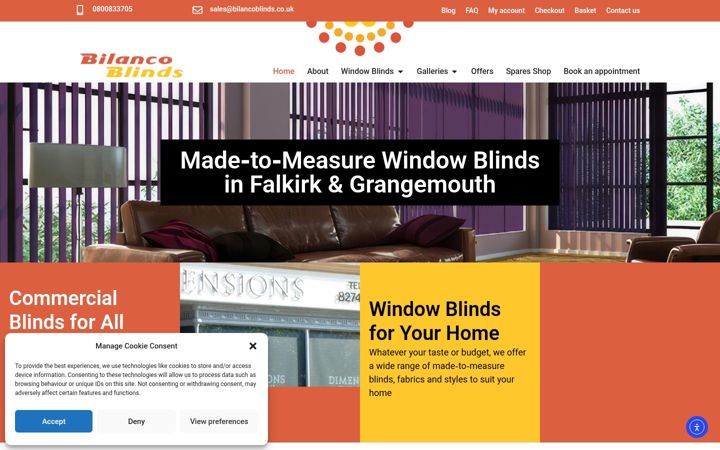 Screenshot of bilancoblinds.com