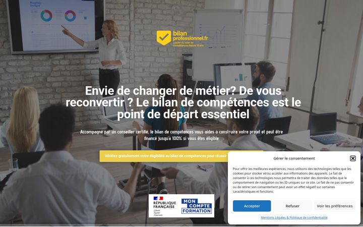 Screenshot of bilanprofessionnel.fr