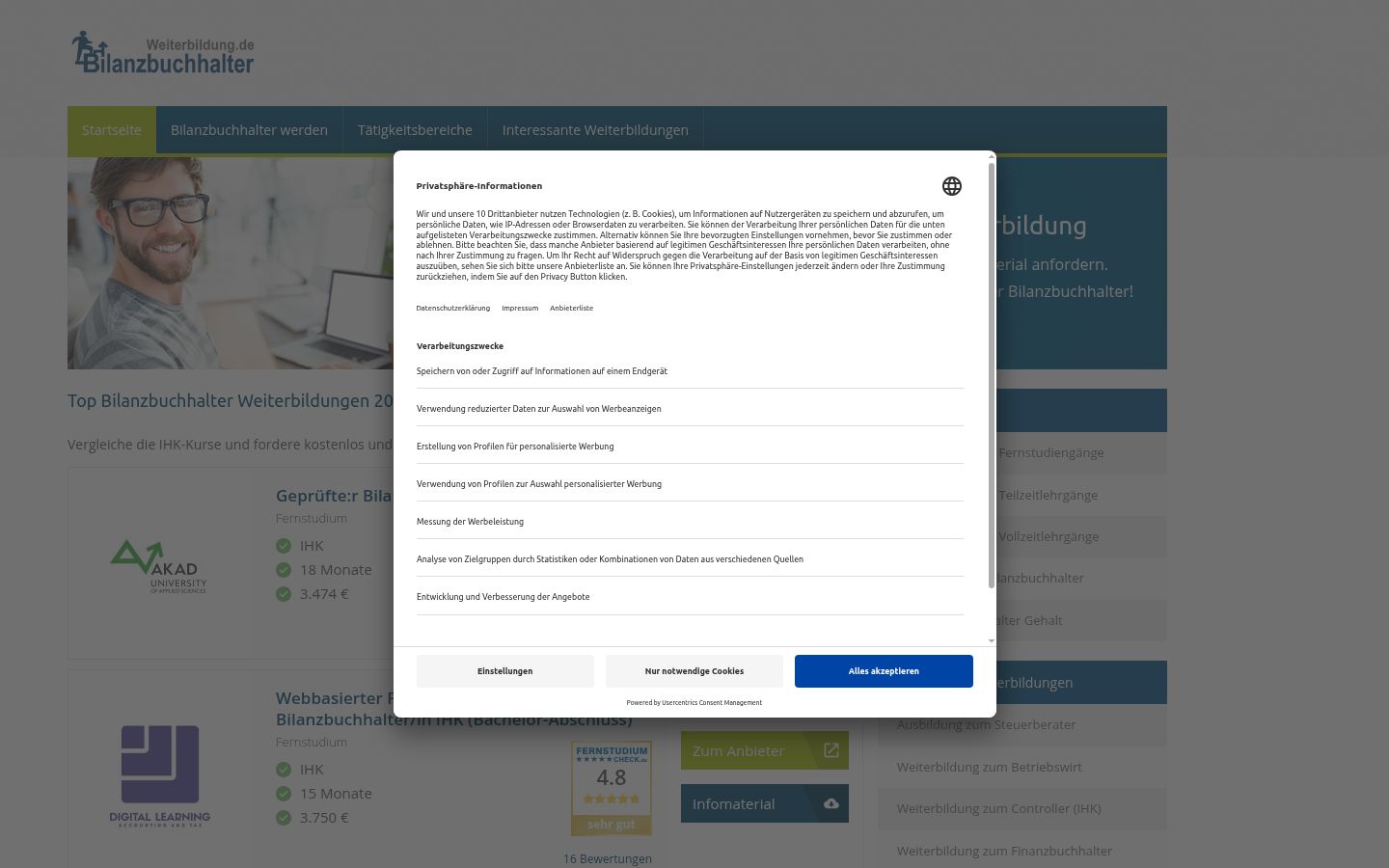 Screenshot of the consent banner shown before any interaction
