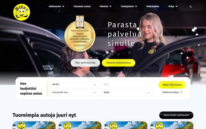 Captură de ecran a bilar99e.fi