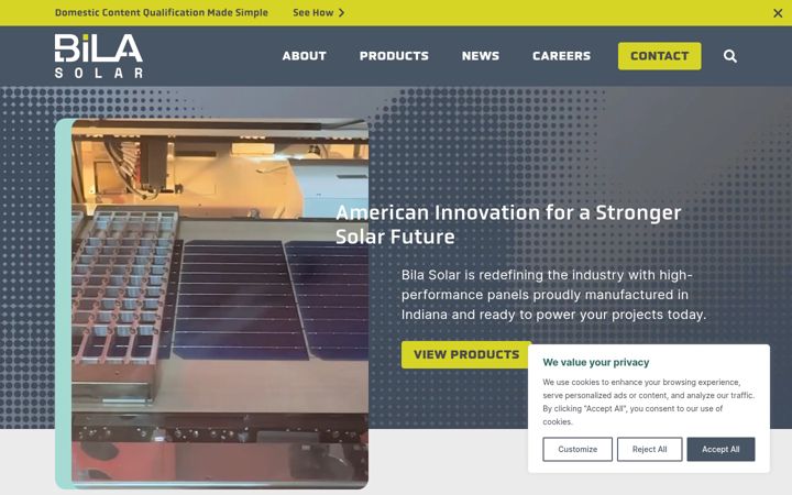 Screenshot of bilasolar.com