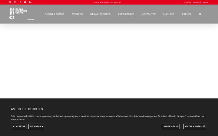 Screenshot of bilbaoexhibitioncentre.com