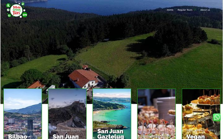 Screenshot of bilbaogreentours.com