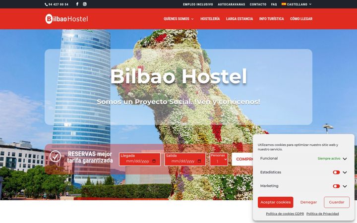 Skærmbillede af bilbaohostel.net