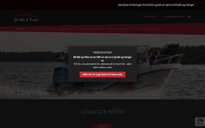 Screenshot of bilbatfritid.no