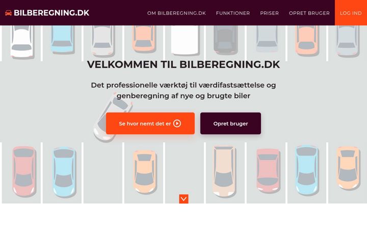 Screenshot of bilberegning.dk