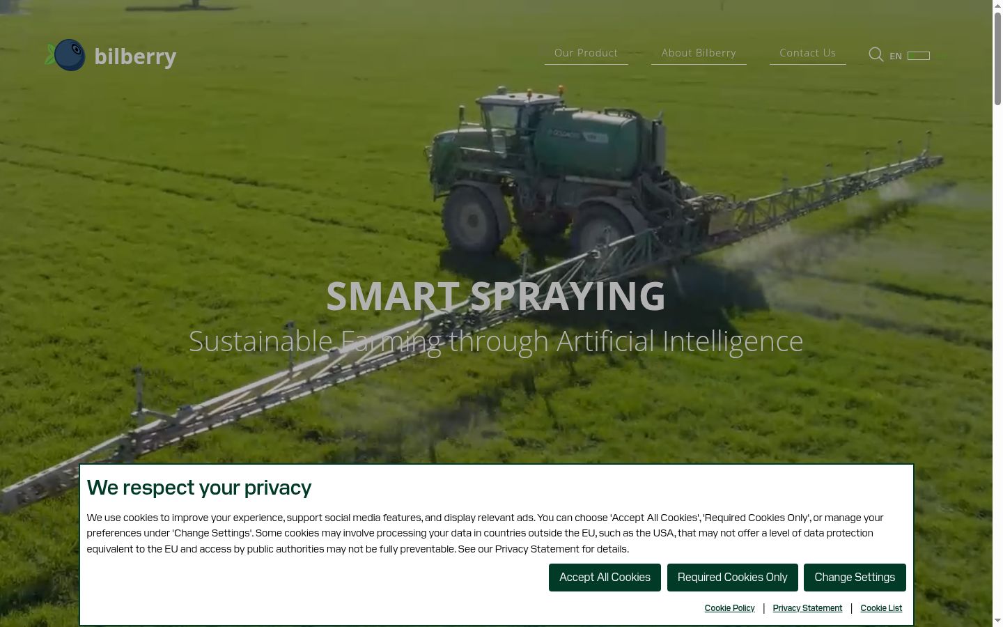 Screenshot of the consent banner shown before any interaction