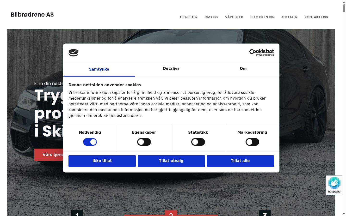 Screenshot of the consent banner shown before any interaction
