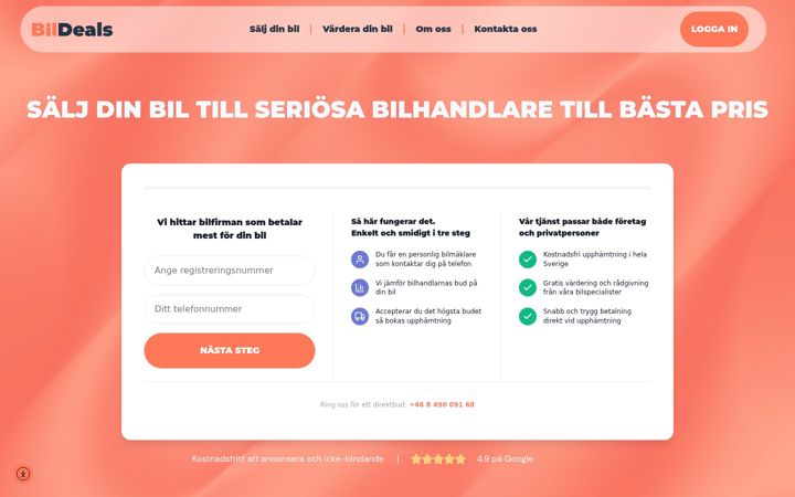 Screenshot of bildeals.se
