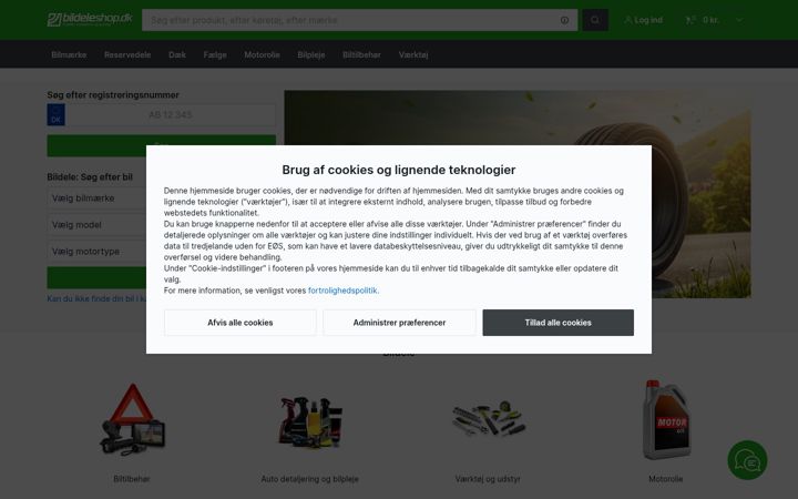 Screenshot of bildeleshop.dk