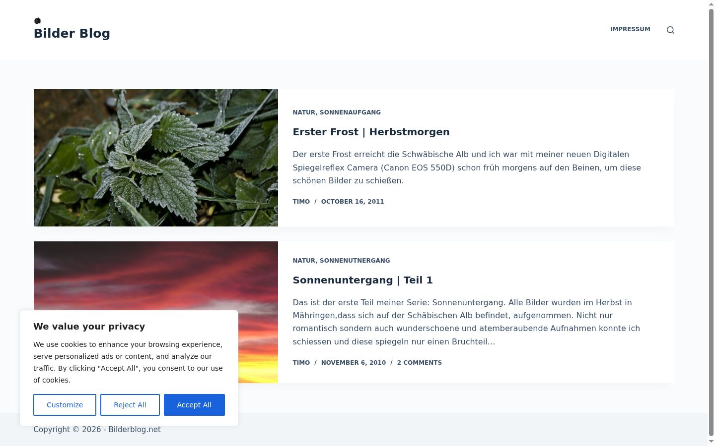 Screenshot del banner di consenso mostrato prima di qualsiasi interazione