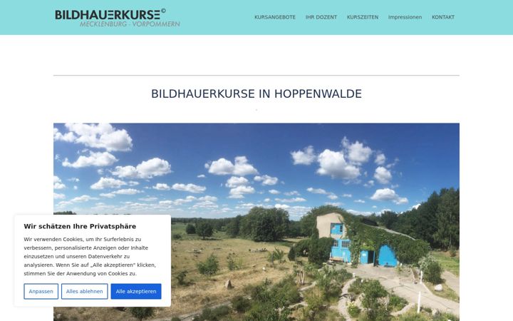 Screenshot of bildhauerkurs.net