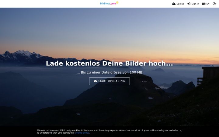 Screenshot of bildhost.com