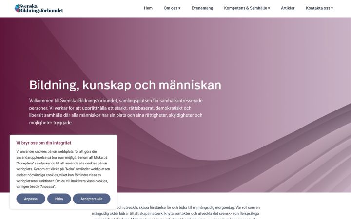Screenshot of bildningsforbundet.fi