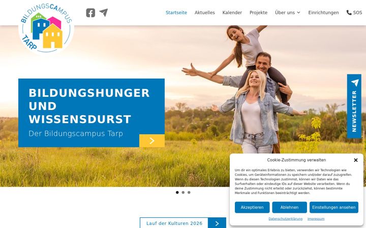 Screenshot of bildungscampus-tarp.de