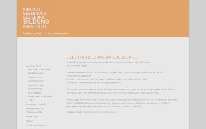 Screenshot of bildungsforum-hamburg.com