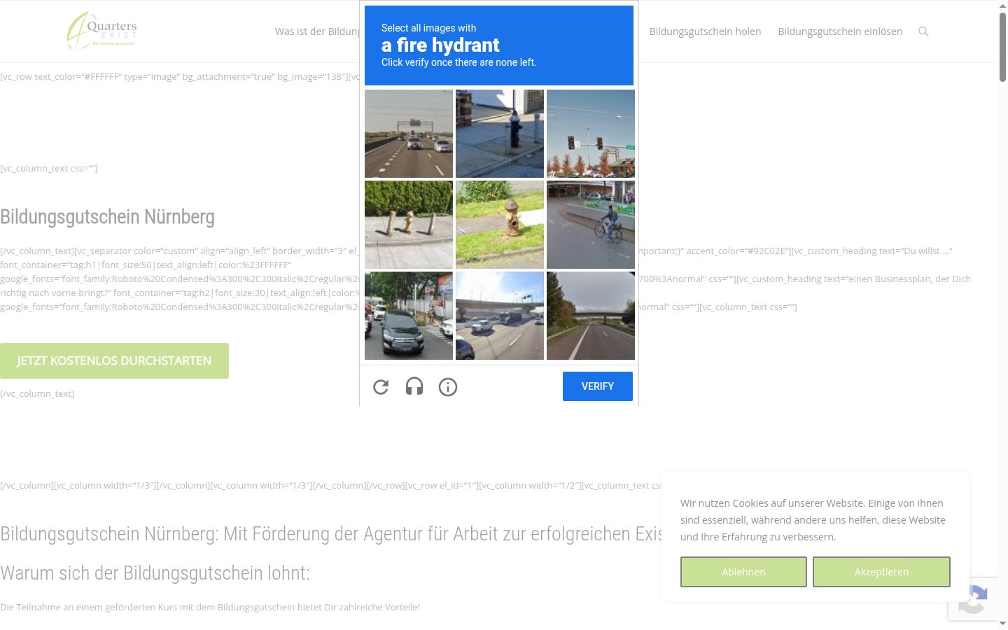 Capture d'écran de la bannière de consentement affichée avant toute interaction