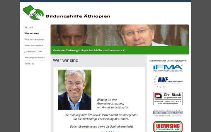 Screenshot of bildungshilfe-aethiopien.de