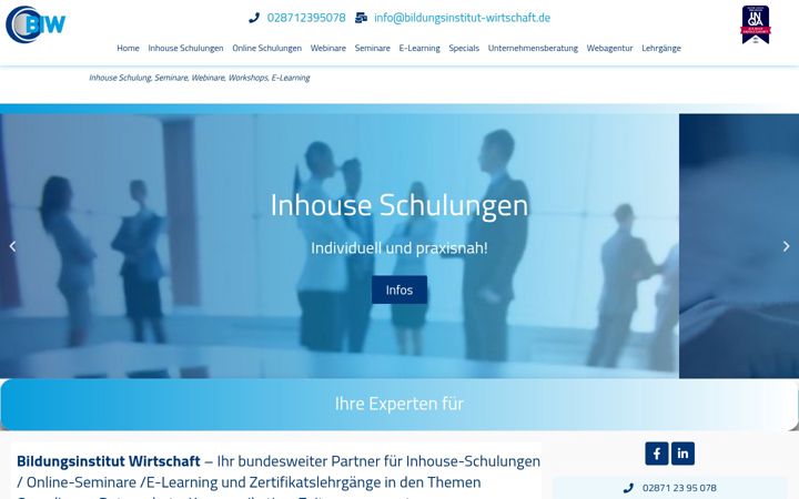 Screenshot of bildungsinstitut-wirtschaft.de