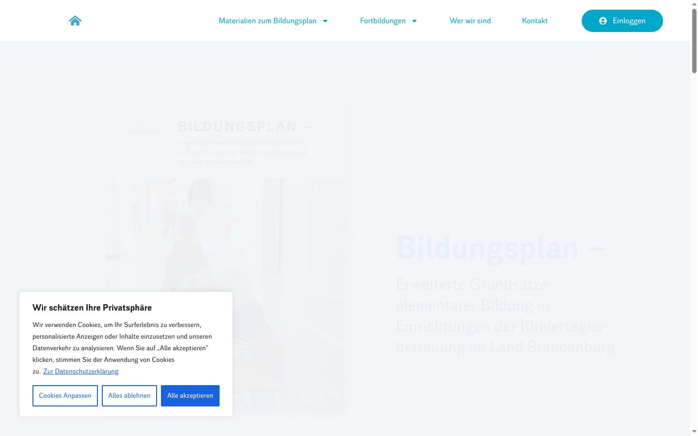 Screenshot of the consent banner shown before any interaction