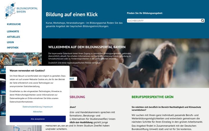 Screenshot of bildungsportal-bayern.info