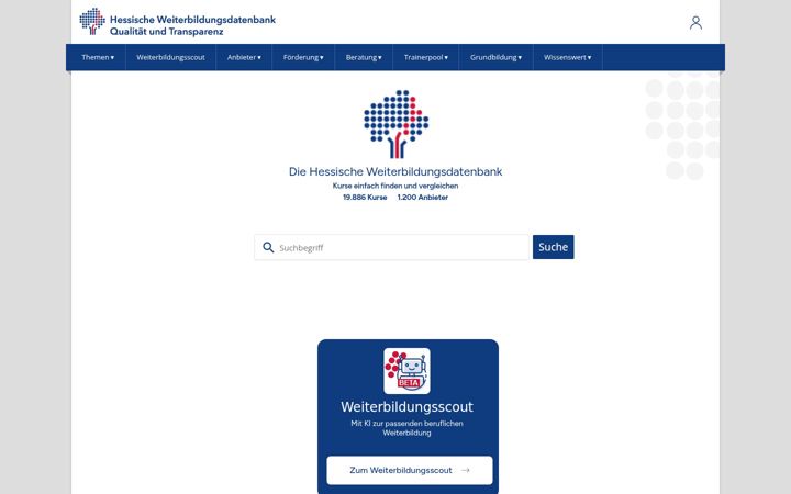 Екранна снимка на bildungsportal-hessen.de