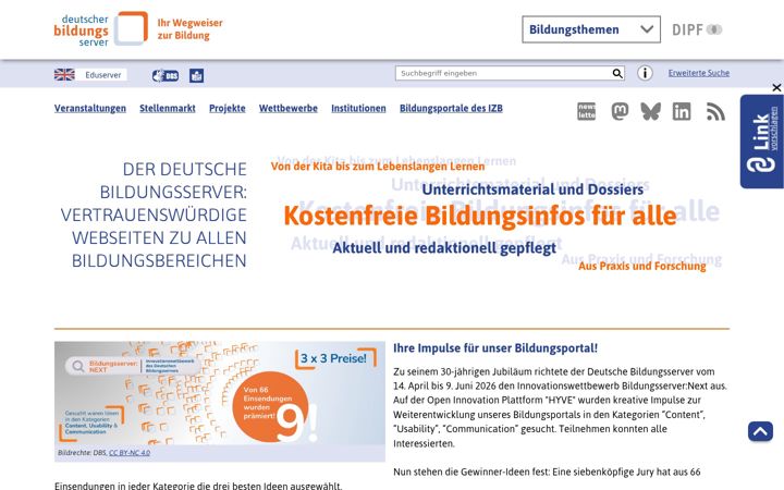 Ekraanipilt saidist bildungsserver.de
