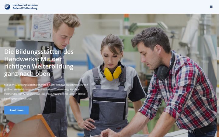 Screenshot of bildungsstaetten-bw.de