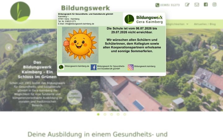 Screenshot stránky bildungswerk-kaimberg.de