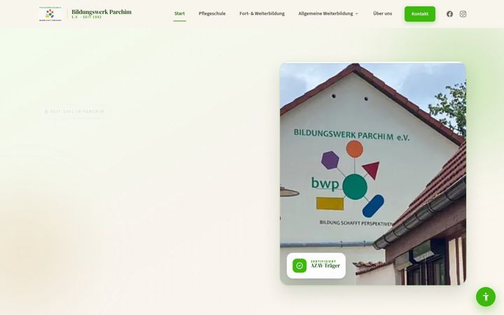 Screenshot of bildungswerk-parchim.de