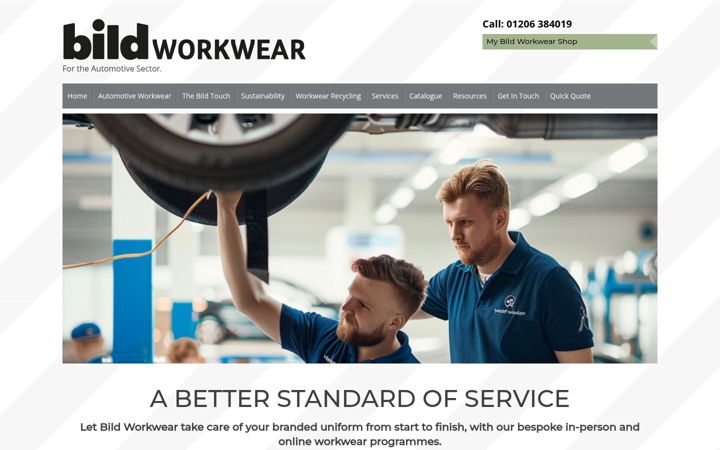 Ekraanipilt saidist bildworkwear.co.uk