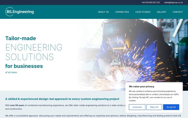 Ekraanipilt saidist bilengineering.co.uk