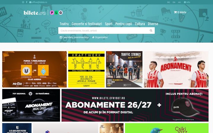 Screenshot of bilete.ro