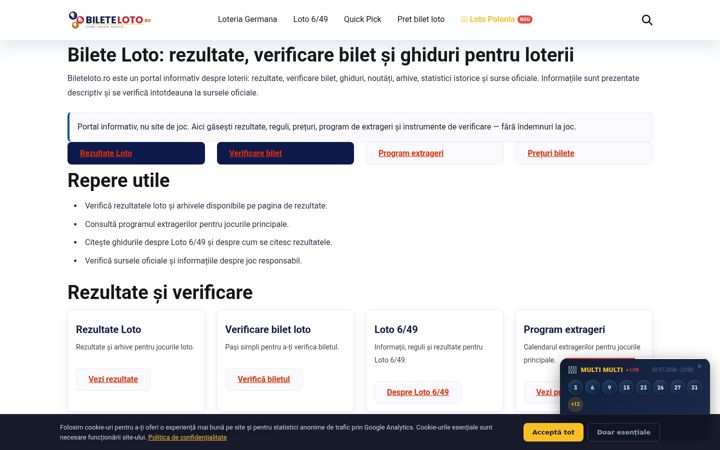 Screenshot of bileteloto.ro