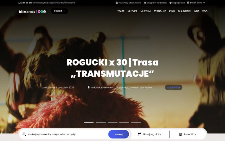 Screenshot of biletomat.pl