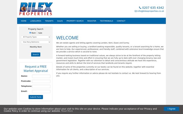 Screenshot of bilexproperties.co.uk