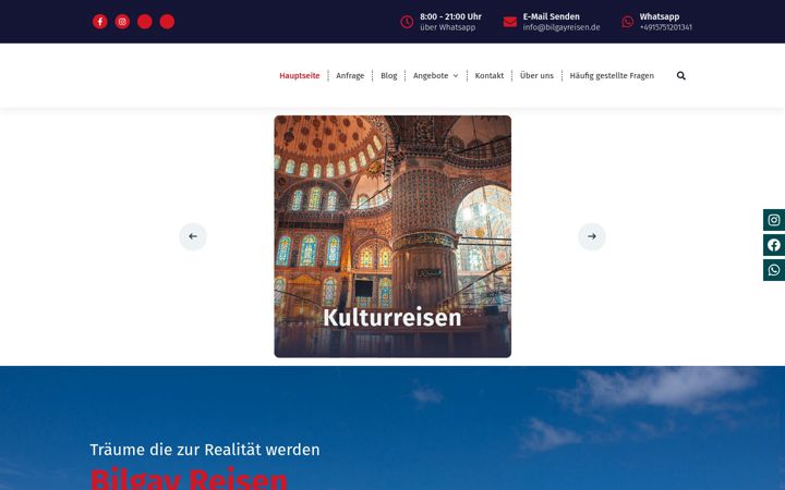 Screenshot of bilgayreisen.de