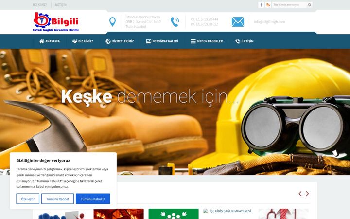 Screenshot of bilgiliosgb.com