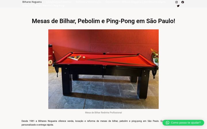 Екранна снимка на bilharesnogueira.com.br