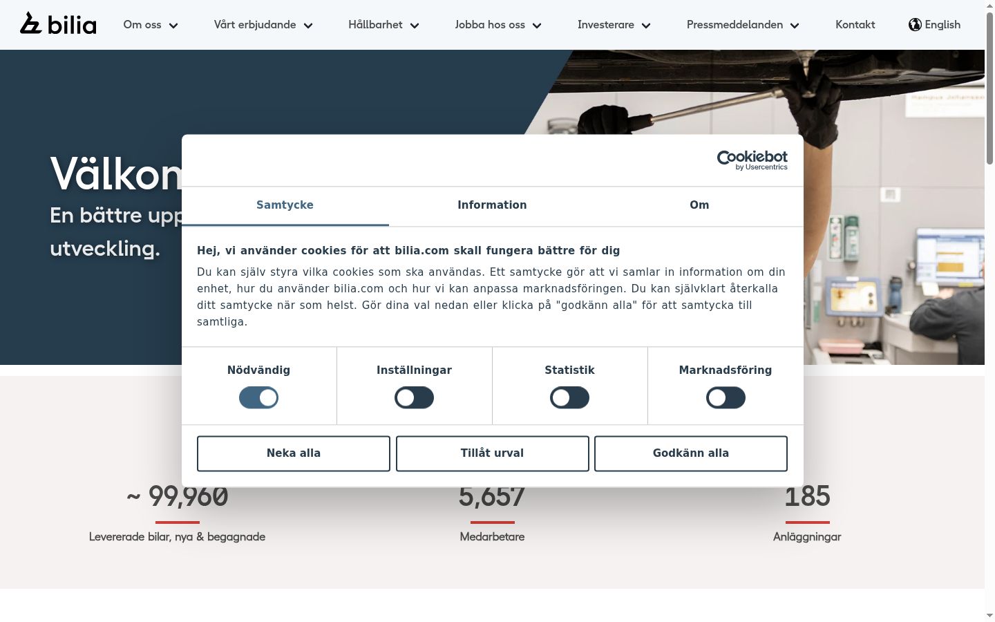 Screenshot van de toestemmingsbanner zoals getoond vóór enige interactie