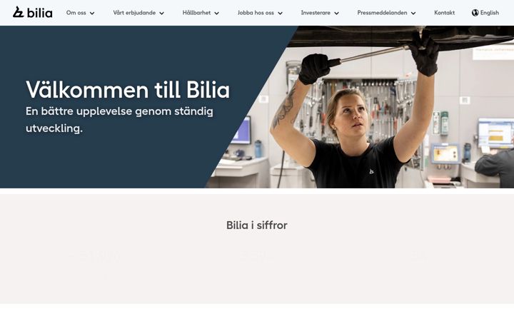 Screenshot of bilia.com