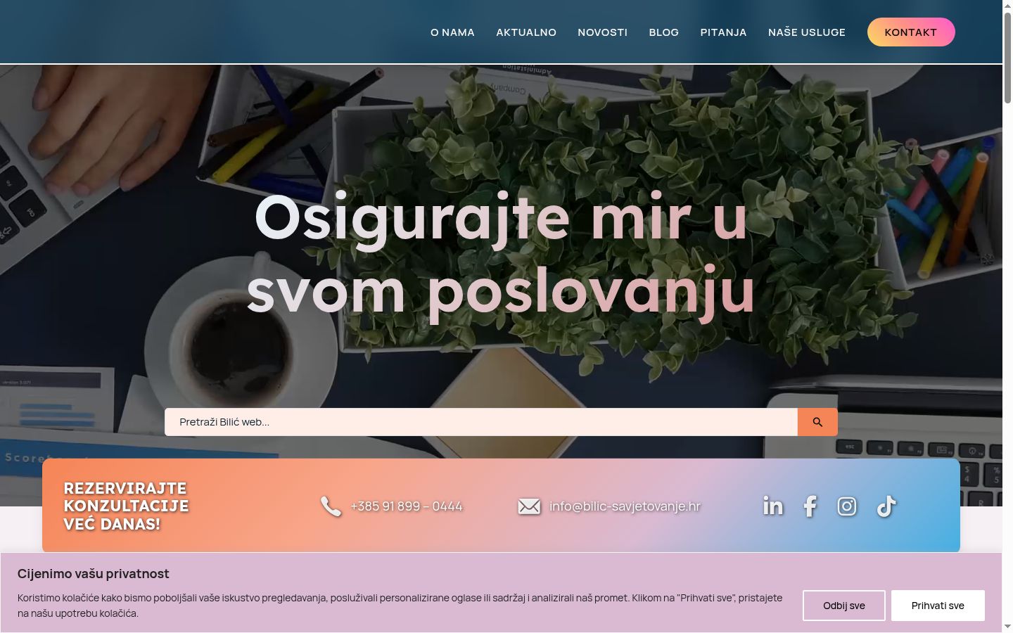 Capture d'écran de la bannière de consentement affichée avant toute interaction
