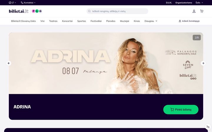 Screenshot of bilietai.lt