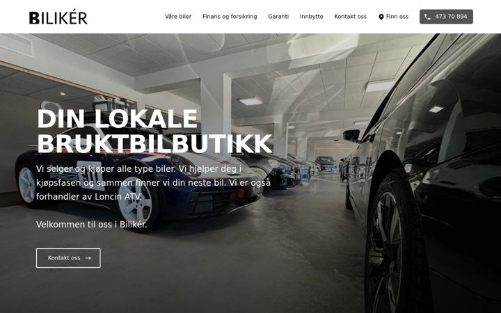 Screenshot of biliker.no