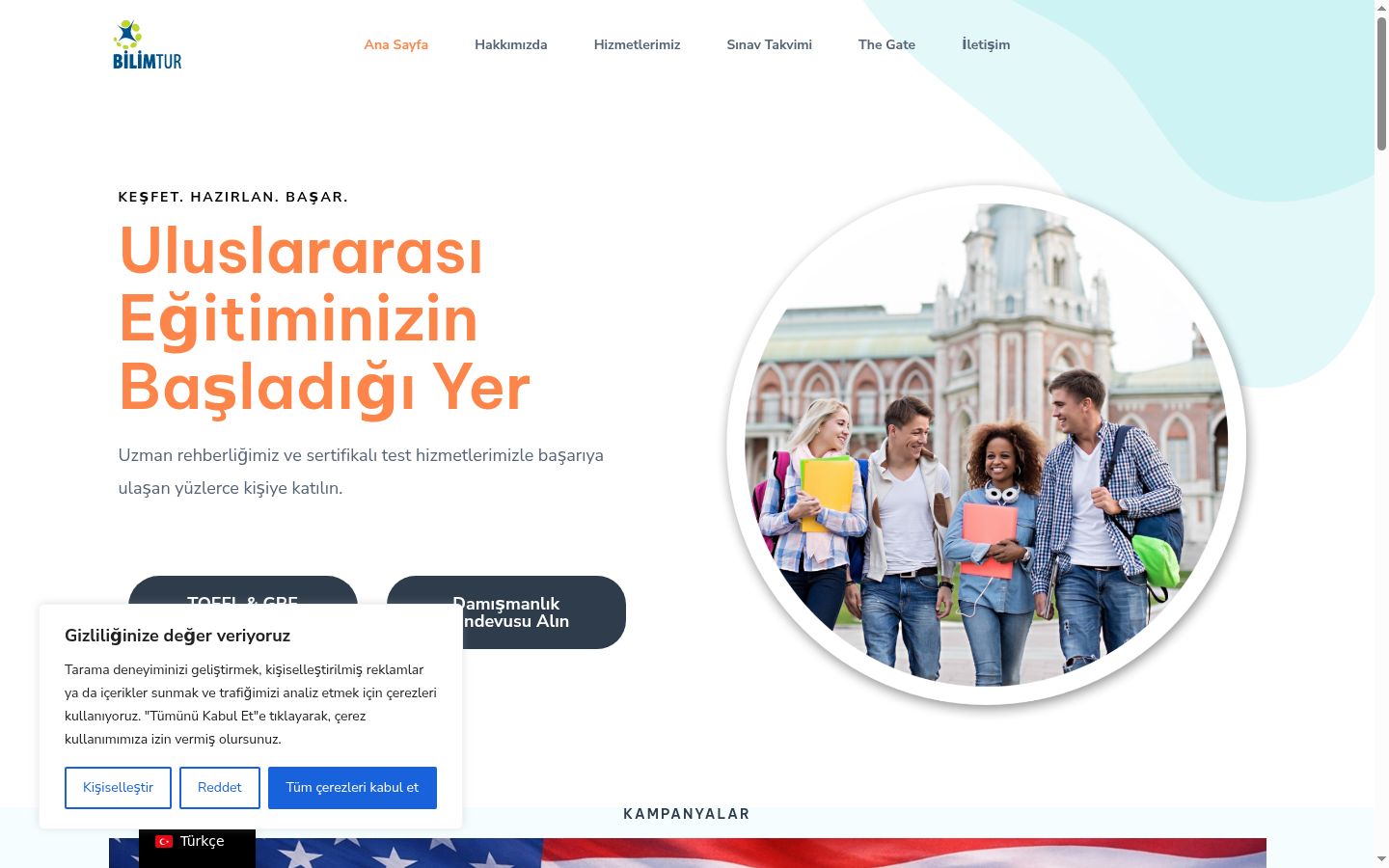 Ekrānuzņēmums ar piekrišanas baneri, kas tika rādīts pirms jebkādas mijiedarbības