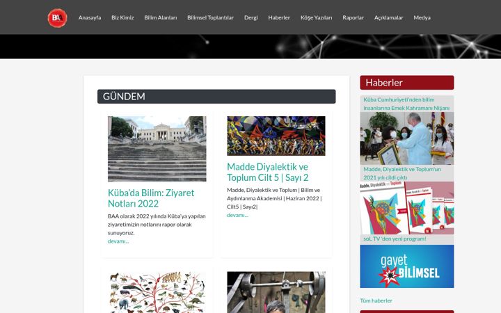 Screenshot of bilimveaydinlanma.org