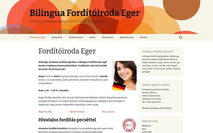 Screenshot di bilingua-eger.hu