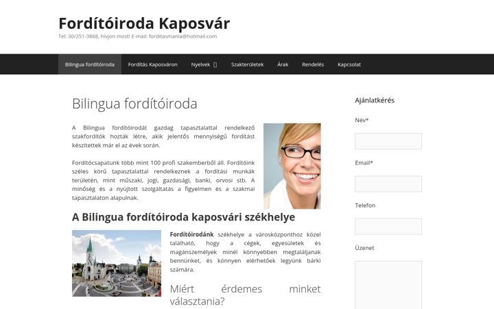 Screenshot di bilingua-kaposvar.hu