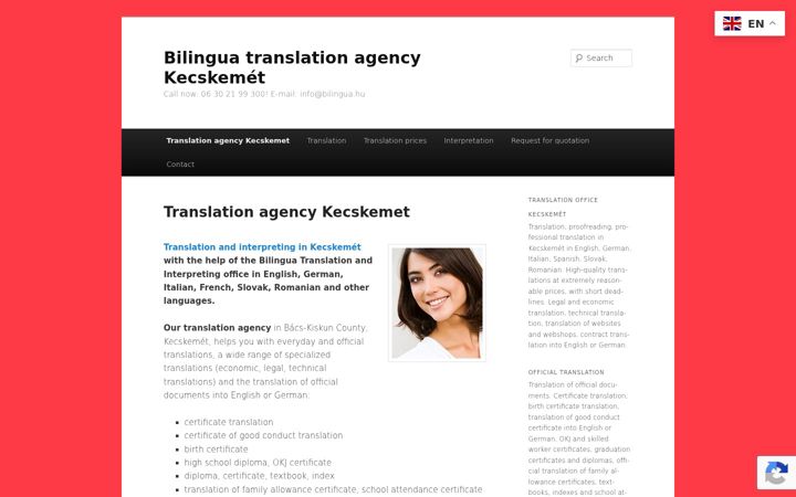 Screenshot di bilingua-kecskemet.hu